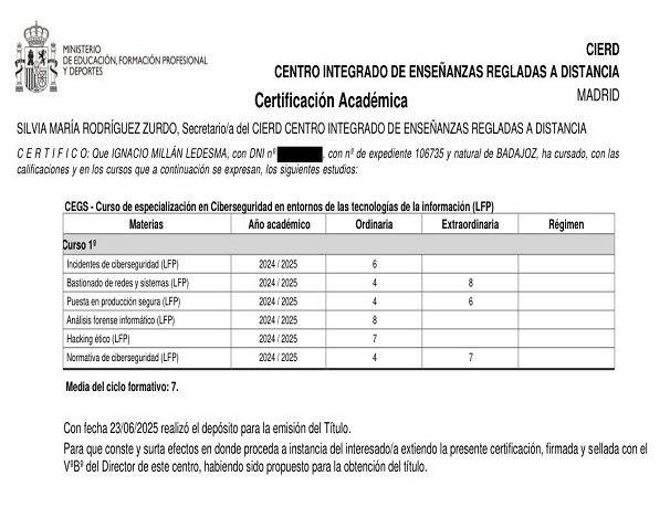 Master Profesional en Ciberseguridad en Entornos de las Tecnologías de la Información
