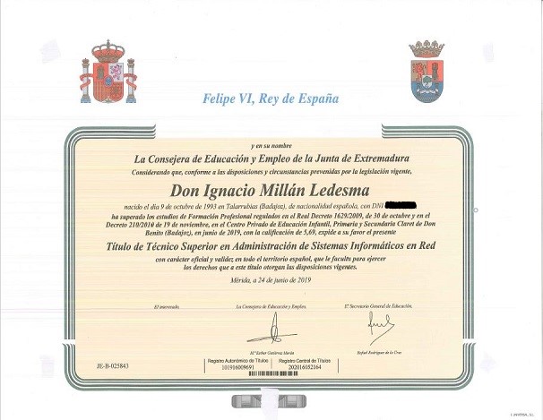 Tecnico Superior en Administración de Sistemas Informaticos en Red